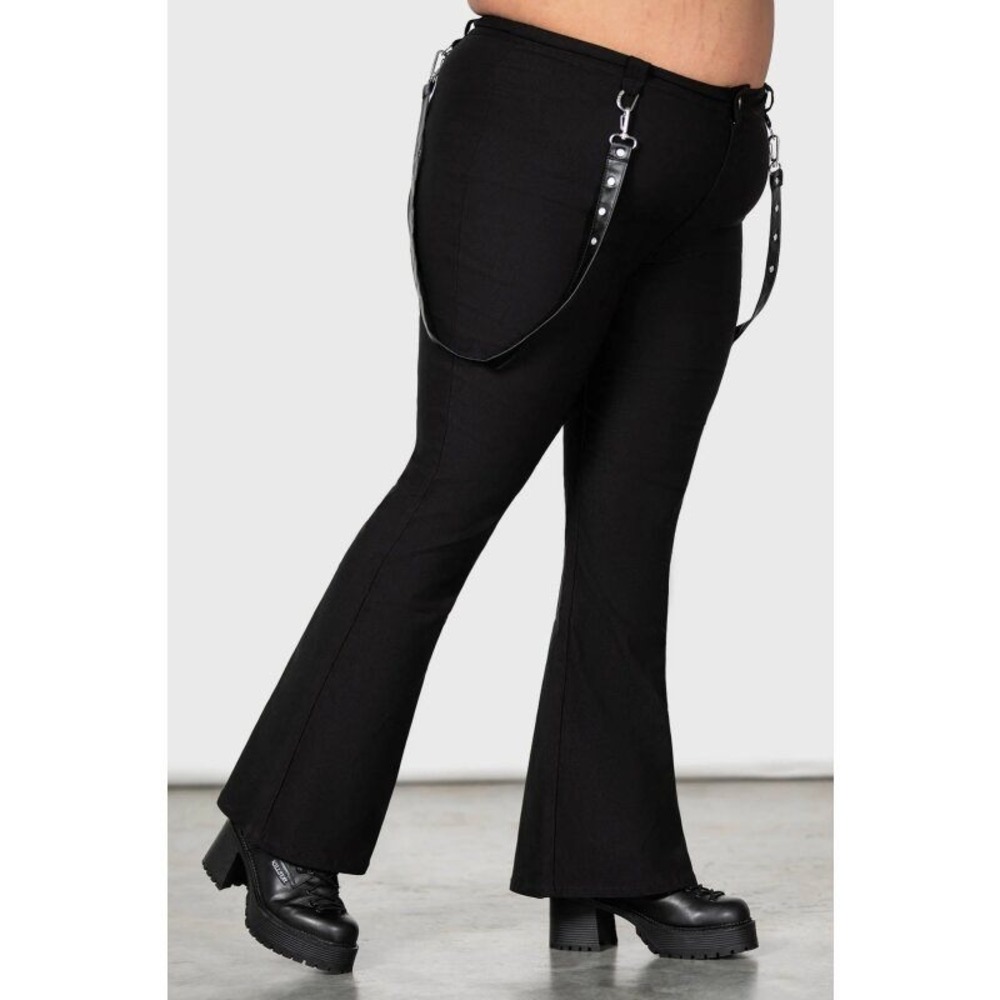 Killstar‎ cutout bondage bootcut trousers black plus size
